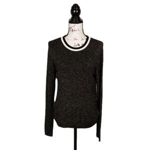 ANTHRO Moth Knit Shimmer Pullover Sweater Top